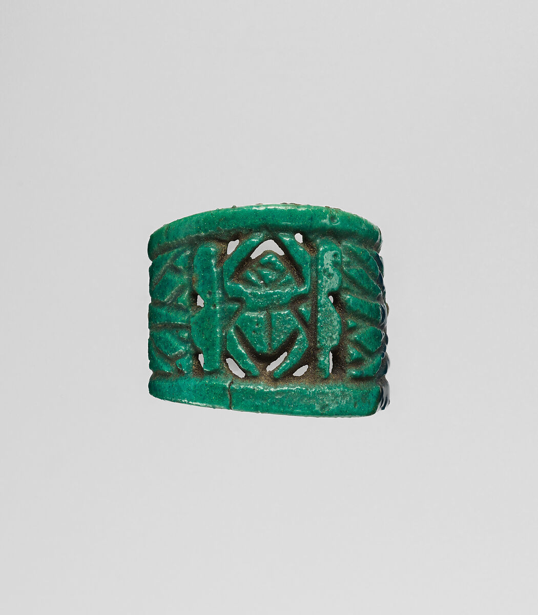 Ring, broad band, Faience 
