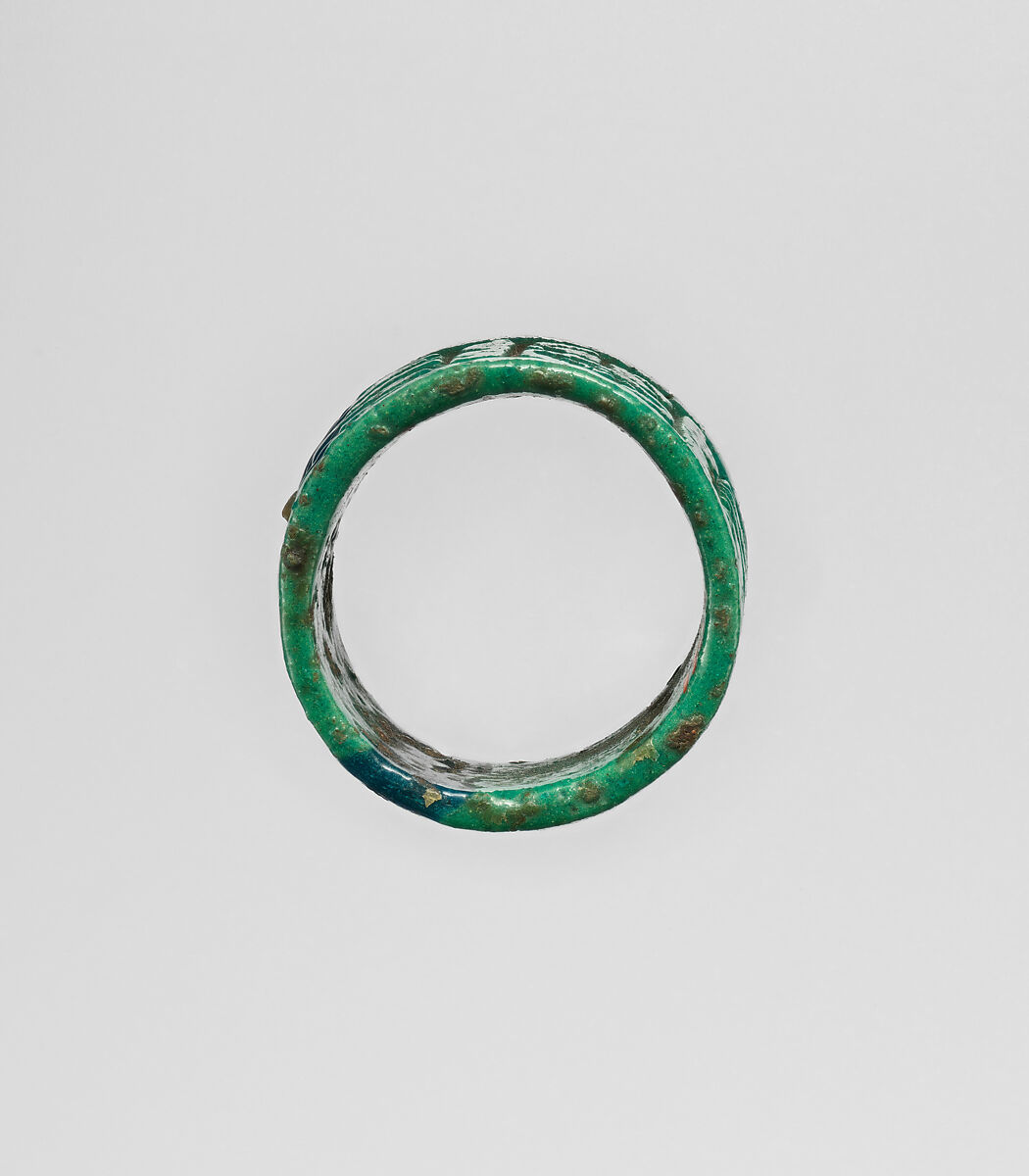 Ring, broad band, Faience