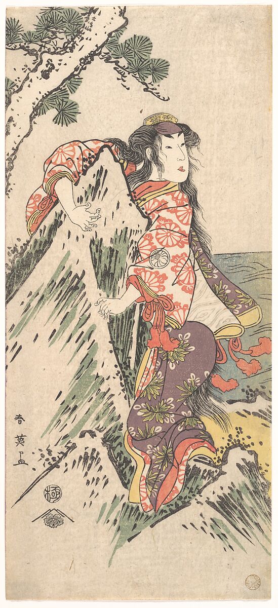 Kabuki Actor Segawa Kikunojō III in a Female Role, Katsukawa Shun&#39;ei 勝川春英 (Japanese, 1762–1819), Woodblock print; ink and color on paper, Japan 