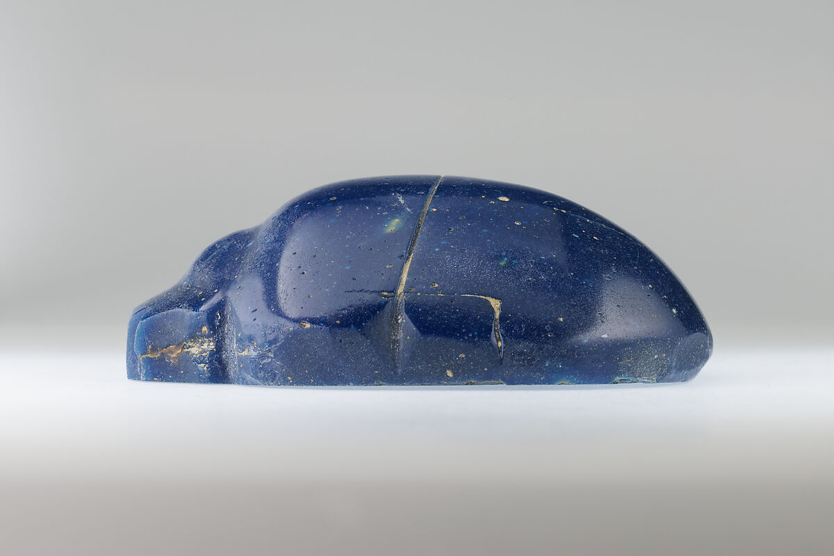 Scarab, inlay (?), Blue black glass