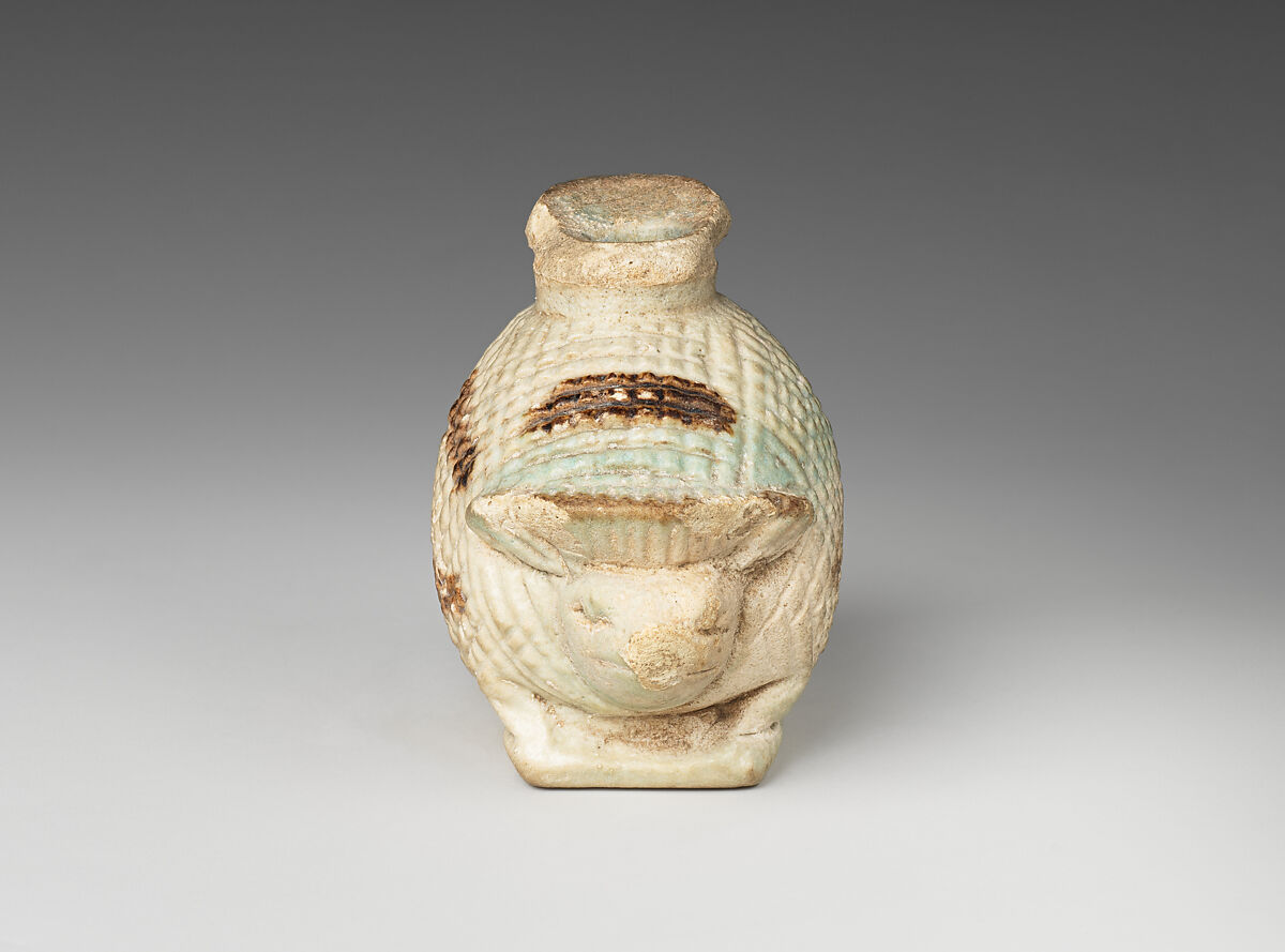Aryballos (perfume jar) in the form of a hedgehog, Faience