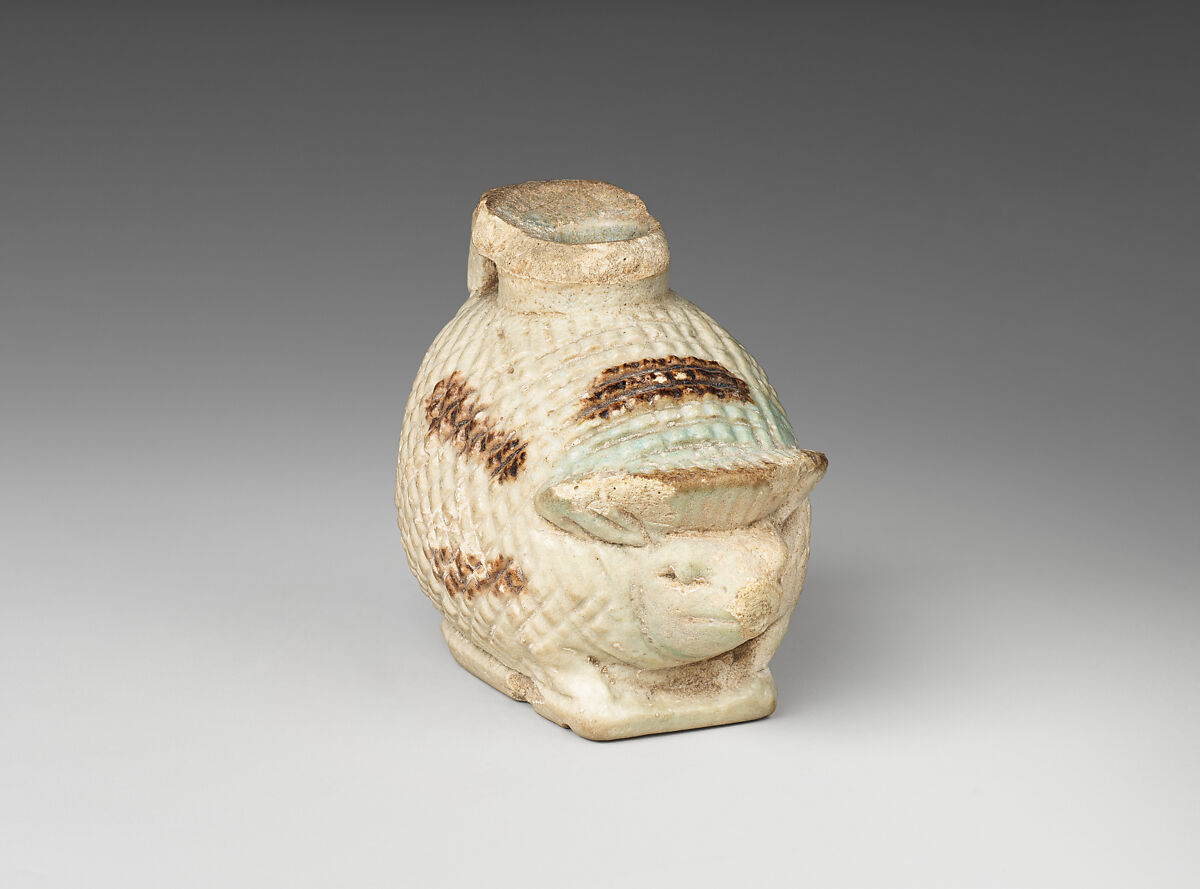 Aryballos (perfume jar) in the form of a hedgehog, Faience