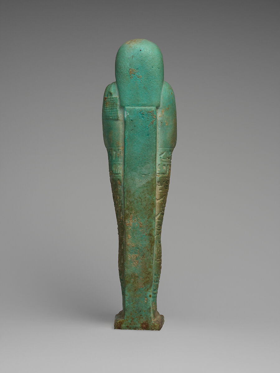Shabti of the Commander of the Royal Fleet Tjanenhebu, Faience