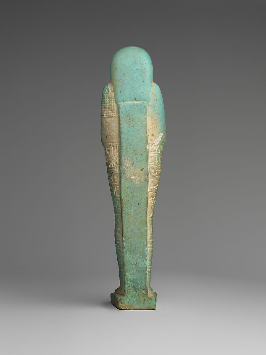 Shabti of the Commander of the Royal Fleet Tjanenhebu, Faience