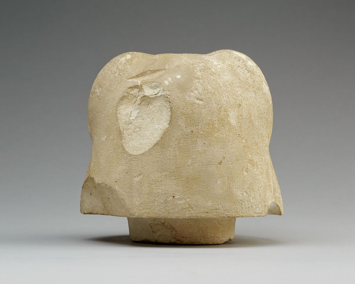 Canopic jar lid with head of a baboon (Hapy), Limestone