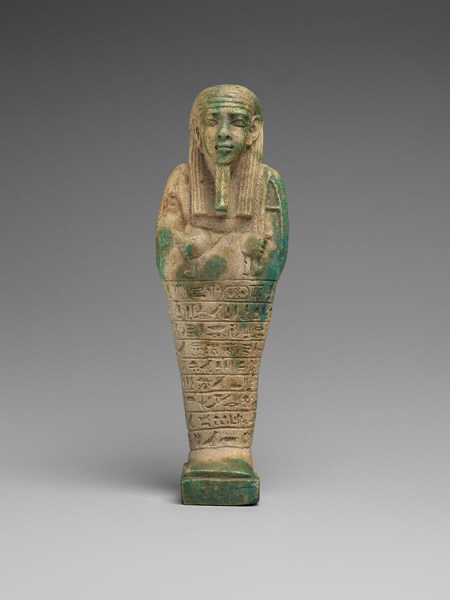 Shabti of Wahibremhebyt, son of Isetweret, Faience 