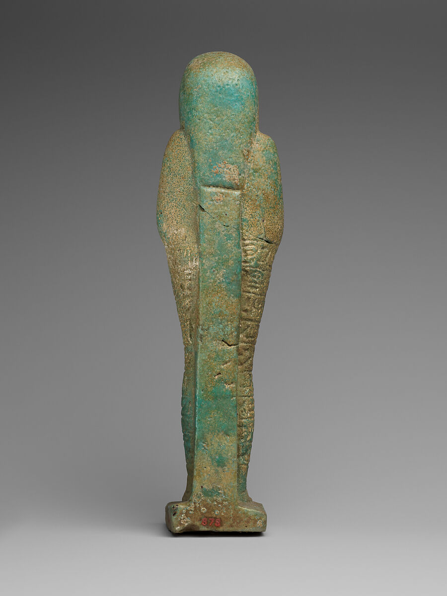 Shabti of the Treasurer of Lower Egypt Pa-abumeh, called Psamtik-seneb, Faience