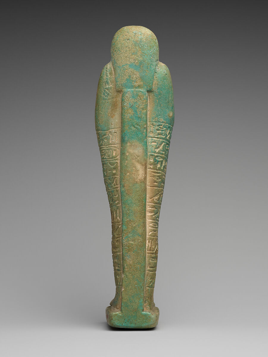 Shabti of the Treasurer of Lower Egypt Pa-abumeh, called Psamtik-seneb, Faience