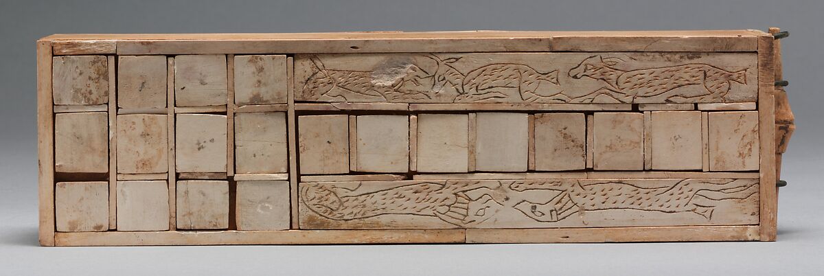 Game Box for Playing Senet and Twenty Squares, Ivory, copper alloy, modern wood
