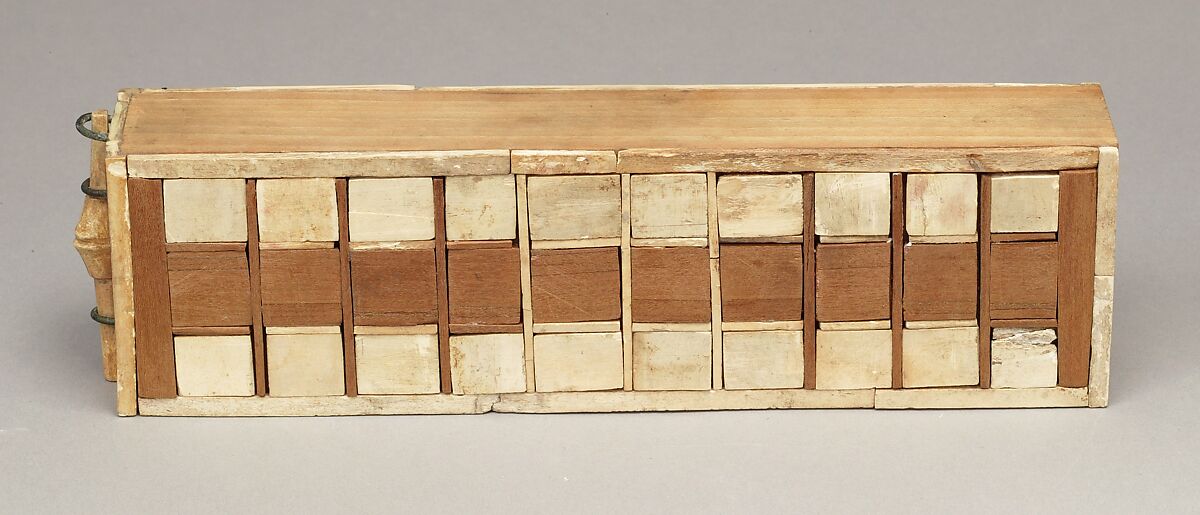 Game Box for Playing Senet and Twenty Squares, Ivory, copper alloy, modern wood