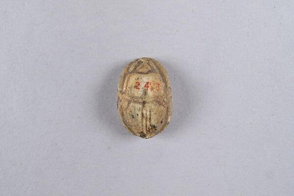 Scarab with the Representation of a Pharaoh and an Obelisk, Steatite