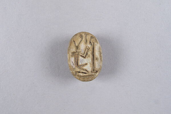 Scarab with the Representation of a Pharaoh and an Obelisk, Steatite 