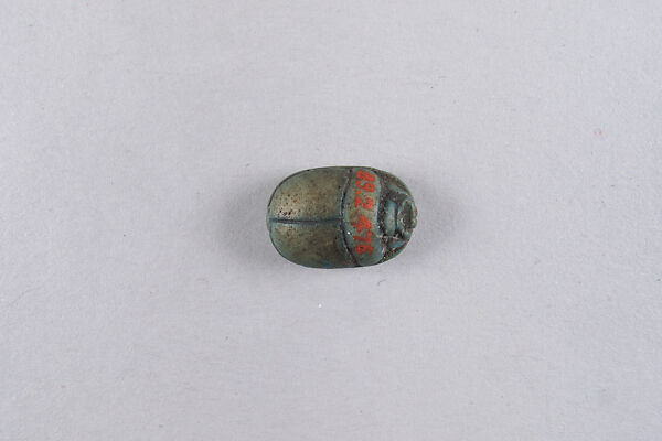 Scarab with Monkey on Gold Hieroglyph, Faience