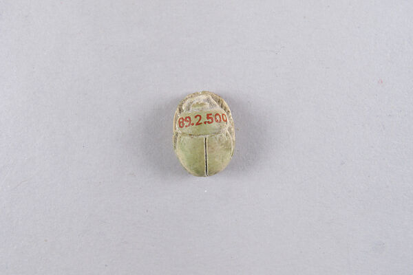 Scarab with Winged Uraeus (Wadjet) on Gold Hieroglyph, Faience