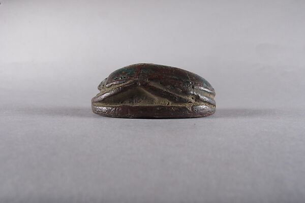 Scarab with a Representation of Bes and Animals, Glazed steatite