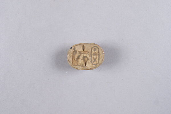 Scarab Inscribed with the Name Menkheperre (Thutmose III), Faience 