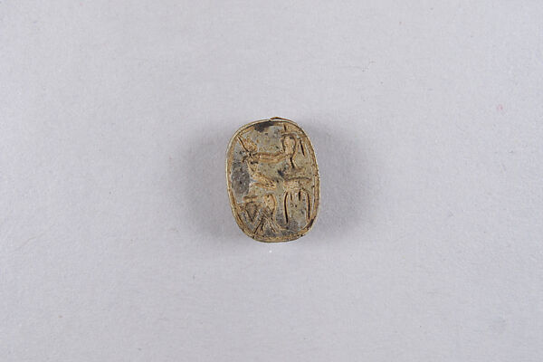 Plaque with Seated Khonsu and Inscribed with a Blessing, Steatite