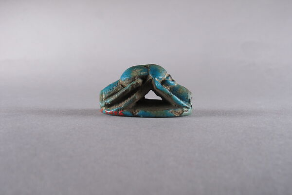 Scarab with hieroglyphs (New Year's blessing?), Faience