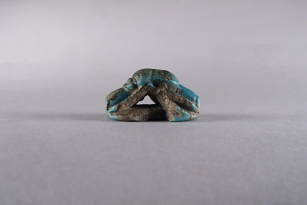 Scarab with hieroglyphs (New Year's blessing?), Faience