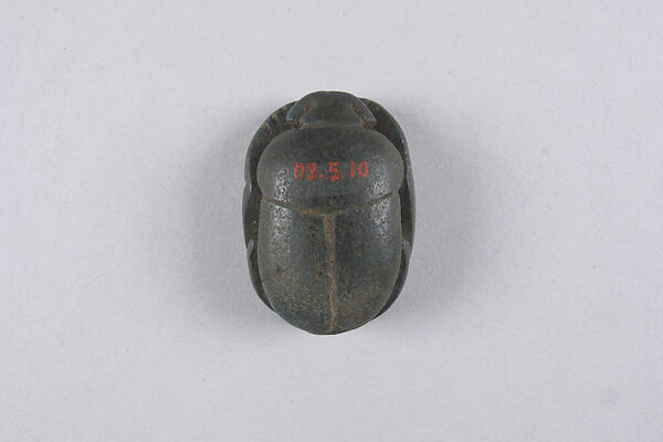Scarab with blessing, Egyptian Blue