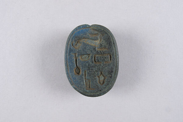 Scarab with blessing, Egyptian Blue 