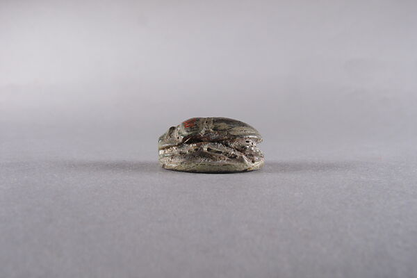 Scarab with Hieroglyphs and Flowers, Steatite