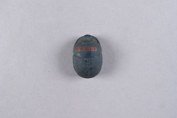 Scarab with Hieroglyphs, Egyptian Blue