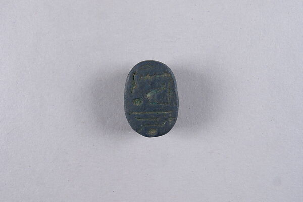 Scarab with Hieroglyphs, Egyptian Blue 
