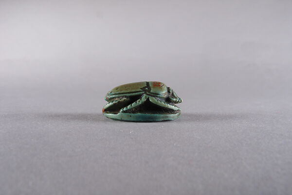 Scarab with blessing related to Ptah, Glazed steatite