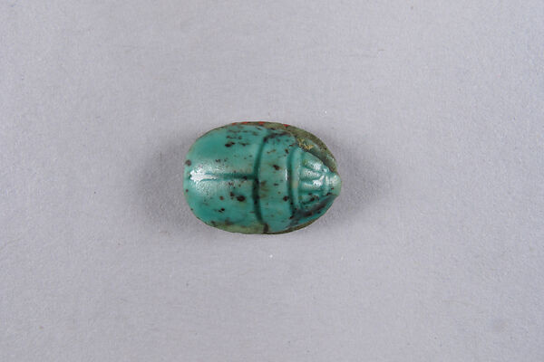 Scarab Inscribed with the Name of Amun and Goose, Faience