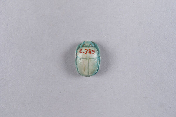 Scarab with blessing, Glazed steatite