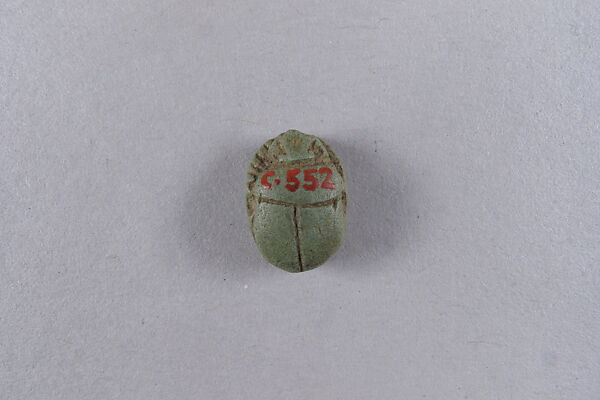 Scarab with a Pair of Crocodiles, Faience