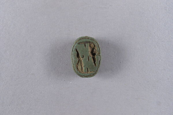 Scarab with a Pair of Crocodiles, Faience 