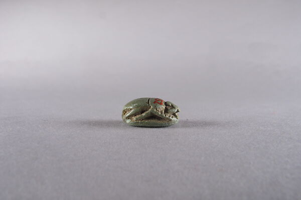 Scarab with a Pair of Crocodiles, Faience