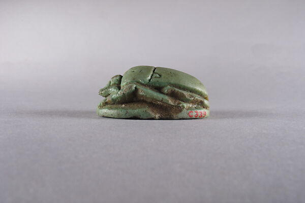 Scarab Inscribed with a Blessing Related to Bastet, Faience