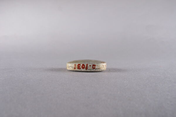 Oval Plaque Inscribed with a New Year's Wish, Green glazed steatite