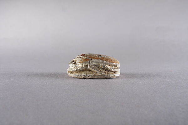 Scarab with a Sphinx and Hieroglyphs, Faience