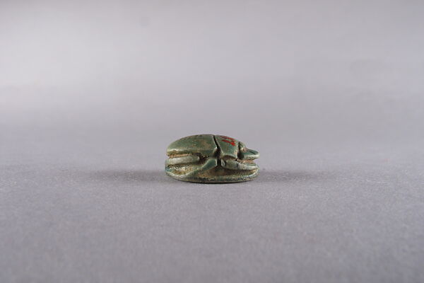 Scarab Inscribed with Hieroglyphs and Figure of Maat, Glazed steatite