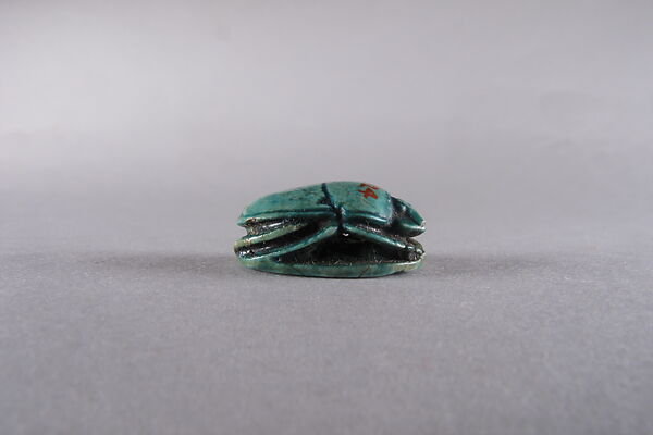 Scarab Inscribed with Blessing Related to Amun (Amun-Re), Glazed steatite