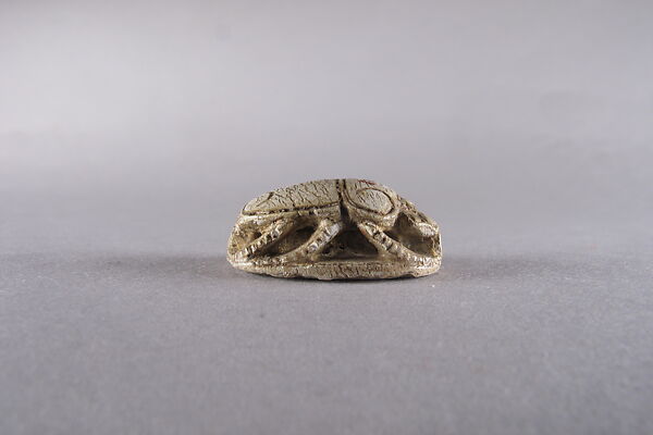 Scarab Inscribed with Hieroglyphs in a Scroll Border, Steatite
