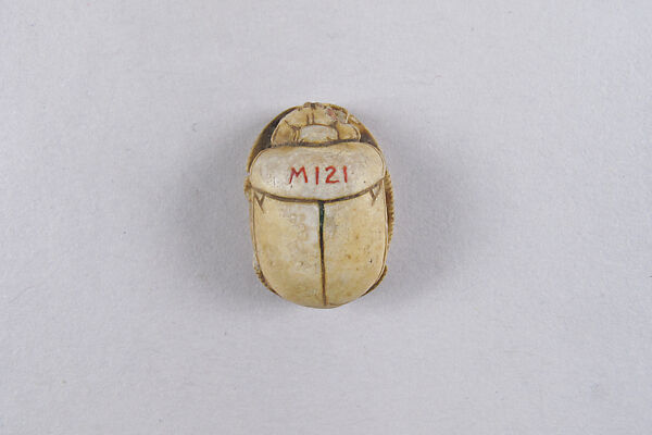 Scarab with a Kneeling Pharaoh and the Name Menkheperre (Thutmose III), Steatite