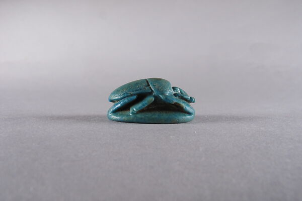 Scarab Inscribed with the Name and Titles of a Priest named Re, Faience