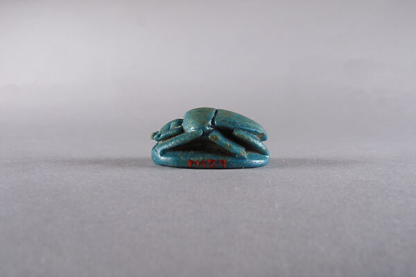 Scarab Inscribed with the Name and Titles of a Priest named Re, Faience