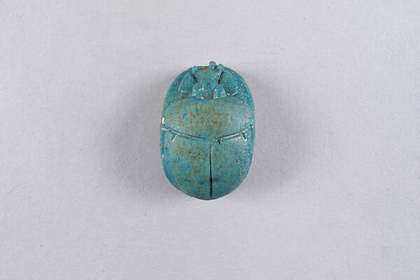 Scarab Inscribed with the Name and Titles of a Priest named Re, Faience
