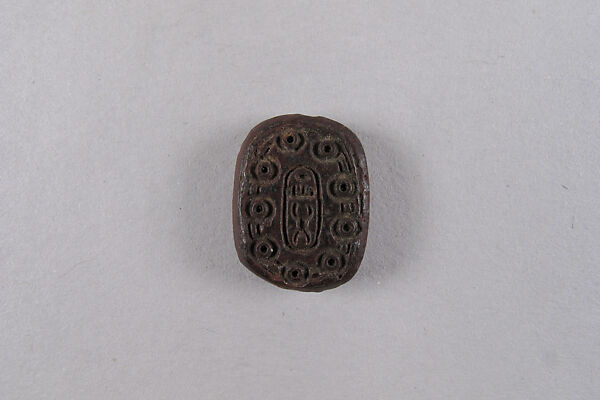 Oval Plaque Inscribed with the Name Menkheperre (Thutmose III), Faience (?)