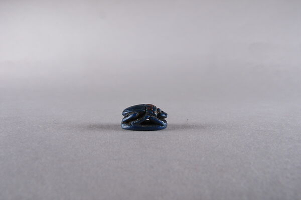 Scarab with blessing related to Amun, Blue faience or glass