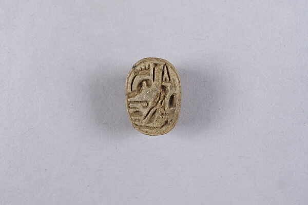 Scarab with Hieroglyphs, Glazed steatite 