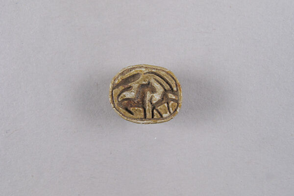 Scarab with Hunting Scene (Lion and Oryx), Steatite 