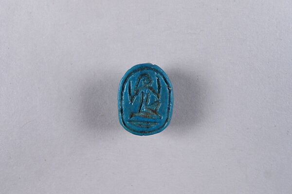 Scarab with a Representation of Heh, Faience 