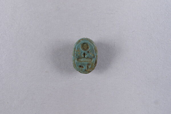 Scarab Inscribed with a Blessing Related to Re, Faience 